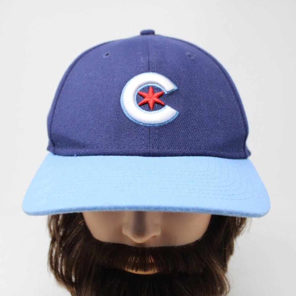 Chicago Cubs Hat Adult Large/XLarge Blue‎ New Era 39THIRTY MLB Baseball Cap